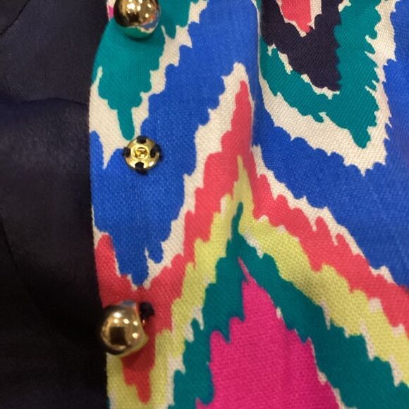 Lilly Pulitzer Sherlyn Hearts A Flutter Multicolored Chevron Collared Dress 6 - Picture 13 of 16